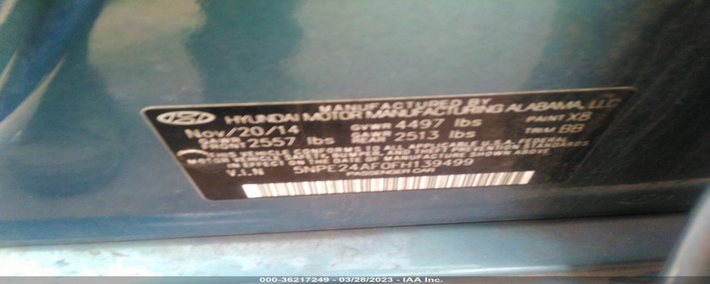 5NPE24AF0FH139499 2015 HYUNDAI SONATA photo no. 9