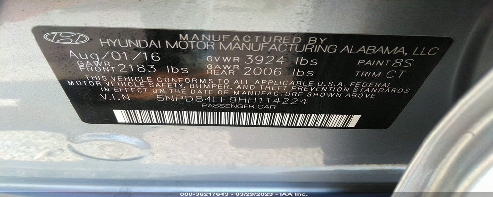 5NPD84LF9HH114224 2017 HYUNDAI ELANTRA photo no. 9