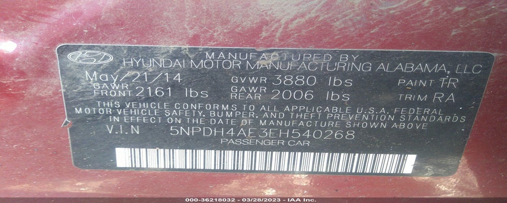 5NPDH4AE3EH540268 2014 HYUNDAI ELANTRA photo no. 9