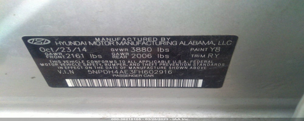 5NPDH4AE3FH602916 2015 HYUNDAI ELANTRA photo no. 9