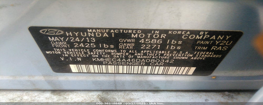 KMHEC4A46DA080342 2013 HYUNDAI SONATA HYBRID photo no. 9