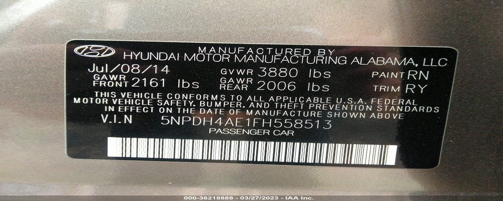 5NPDH4AE1FH558513 2015 HYUNDAI ELANTRA photo no. 9