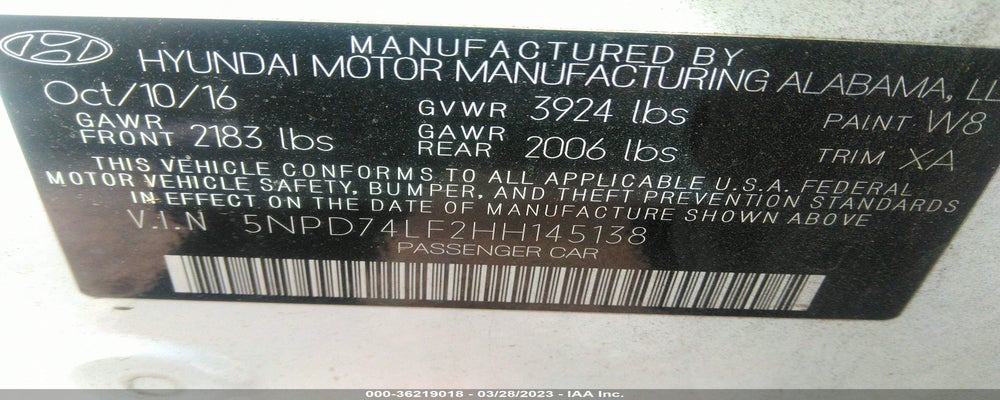 5NPD74LF2HH145138 2017 HYUNDAI ELANTRA photo no. 9
