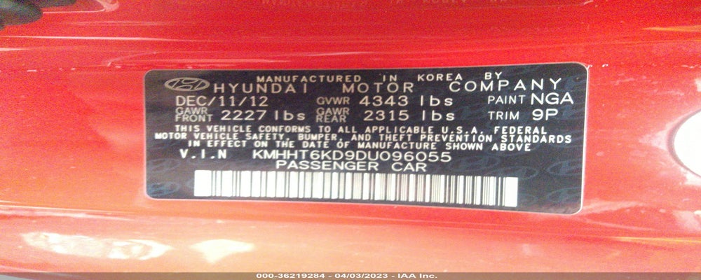 KMHHT6KD9DU096055 2013 HYUNDAI GENESIS COUPE photo no. 9