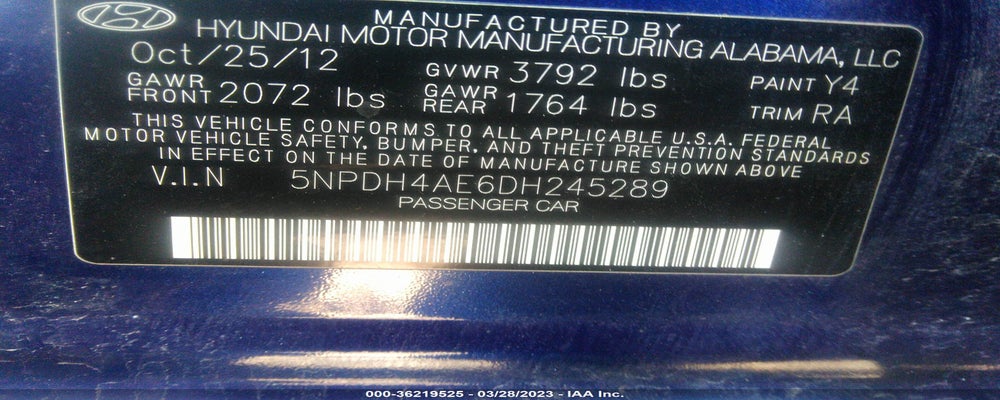5NPDH4AE6DH245289 2013 HYUNDAI ELANTRA photo no. 9