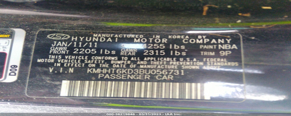 KMHHT6KD3BU056731 2011 HYUNDAI GENESIS COUPE photo no. 9