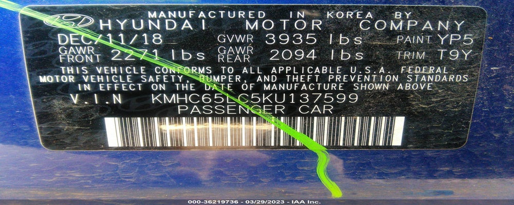 KMHC65LC5KU137599 2019 HYUNDAI IONIQ HYBRID photo no. 9