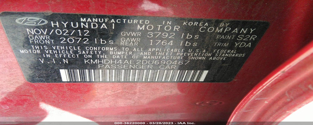 KMHDH4AE2DU690467 2013 HYUNDAI ELANTRA photo no. 9