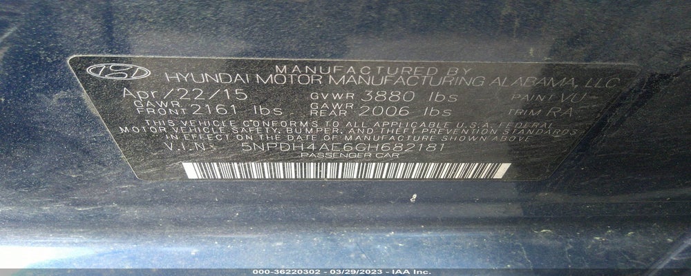 5NPDH4AE6GH682181 2016 HYUNDAI ELANTRA photo no. 9
