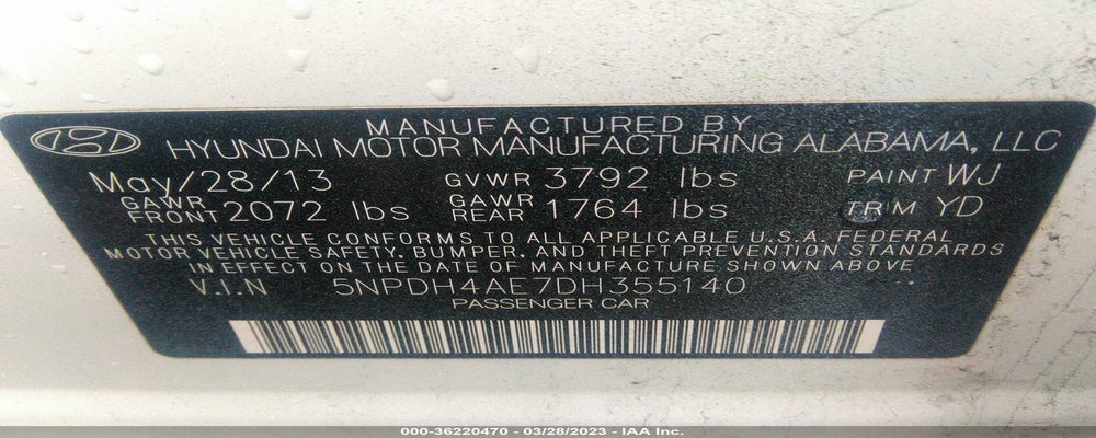 5NPDH4AE7DH355140 2013 HYUNDAI ELANTRA photo no. 9