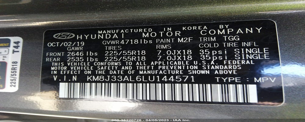 KM8J33AL6LU144571 2020 HYUNDAI TUCSON photo no. 9