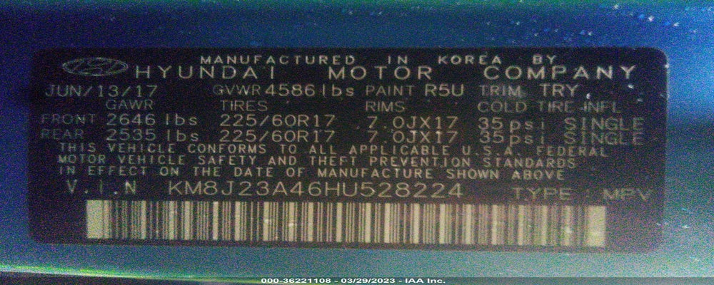 KM8J23A46HU528224 2017 HYUNDAI TUCSON photo no. 9