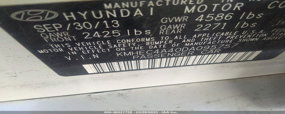 KMHEC4A40DA095757 2013 HYUNDAI SONATA HYBRID photo no. 9