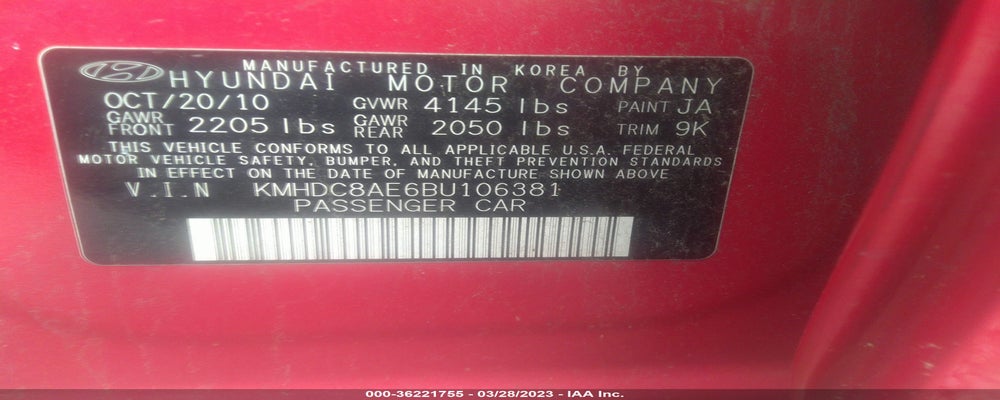 KMHDC8AE6BU106381 2011 HYUNDAI ELANTRA TOURING photo no. 9