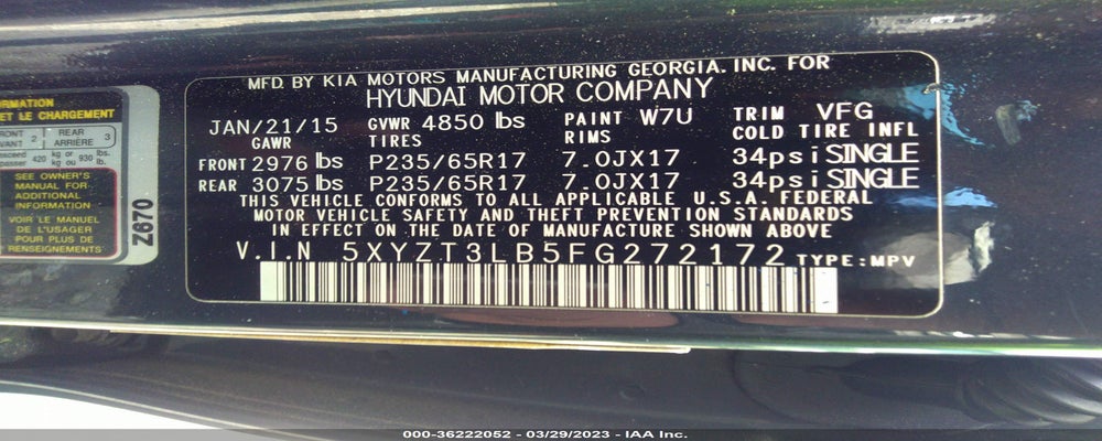 5XYZT3LB5FG272172 2015 HYUNDAI SANTA FE SPORT photo no. 9