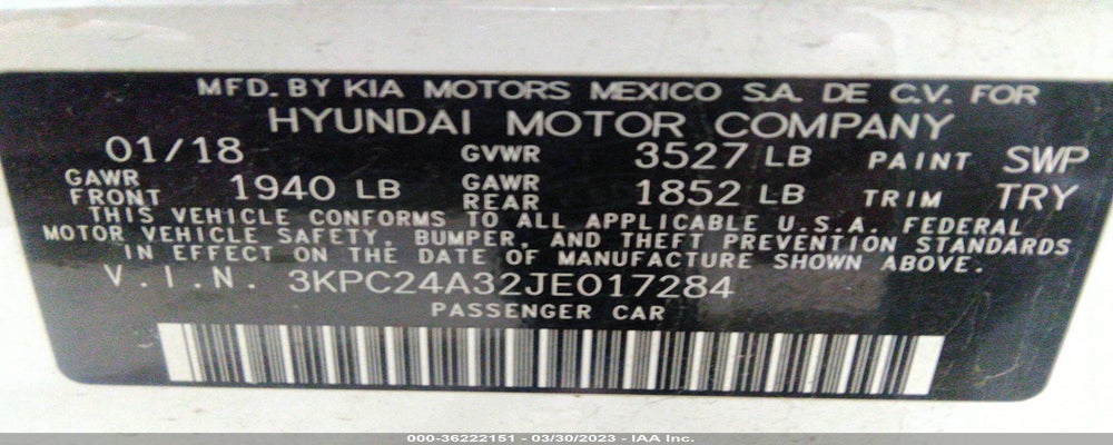 3KPC24A32JE017284 2018 HYUNDAI ACCENT photo no. 9