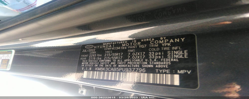 KM8K3CAB5PU937796 2023 HYUNDAI KONA photo no. 9