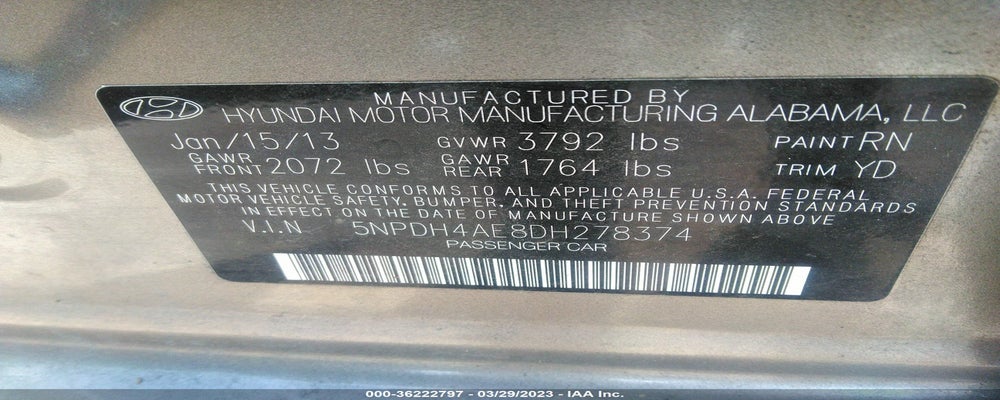5NPDH4AE8DH278374 2013 HYUNDAI ELANTRA photo no. 9