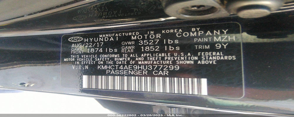 KMHCT4AE9HU377299 2017 HYUNDAI ACCENT photo no. 9