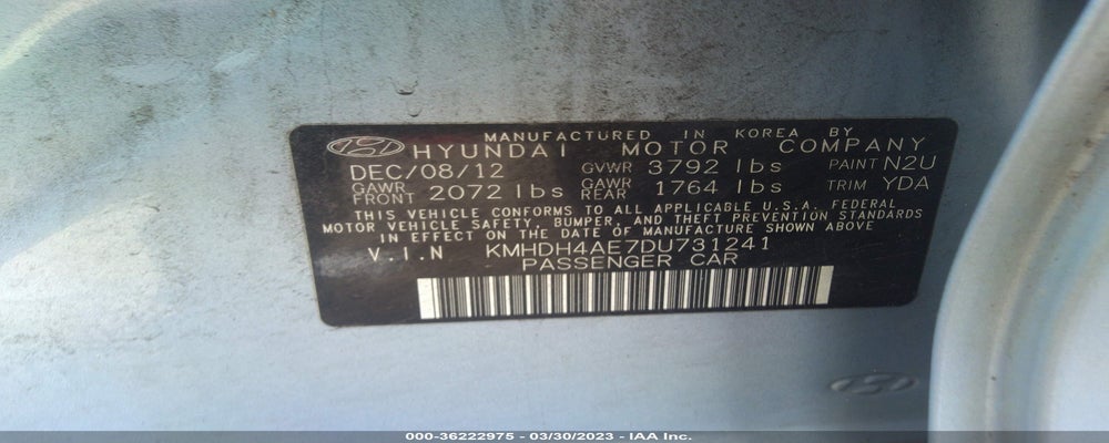 KMHDH4AE7DU731241 2013 HYUNDAI ELANTRA photo no. 9