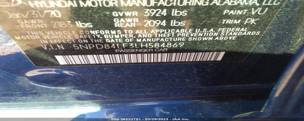 5NPD84LF3LH584869 2020 HYUNDAI ELANTRA photo no. 9