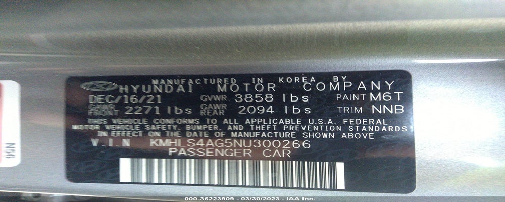 KMHLS4AG5NU300266 2022 HYUNDAI ELANTRA photo no. 9
