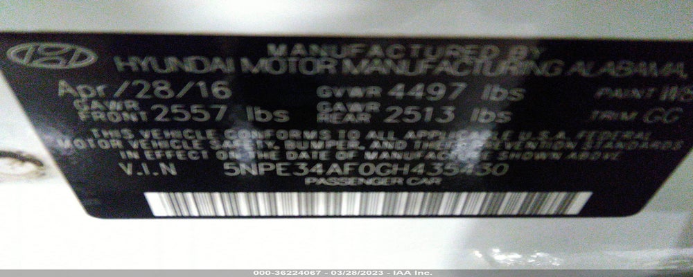 5NPE34AF0GH435430 2016 HYUNDAI SONATA photo no. 9