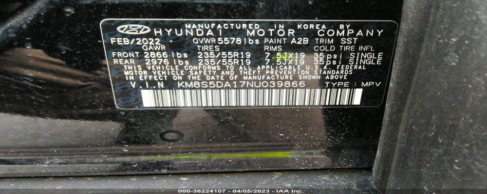 KM8S5DA17NU039866 2022 HYUNDAI SANTA FE HYBRID photo no. 9