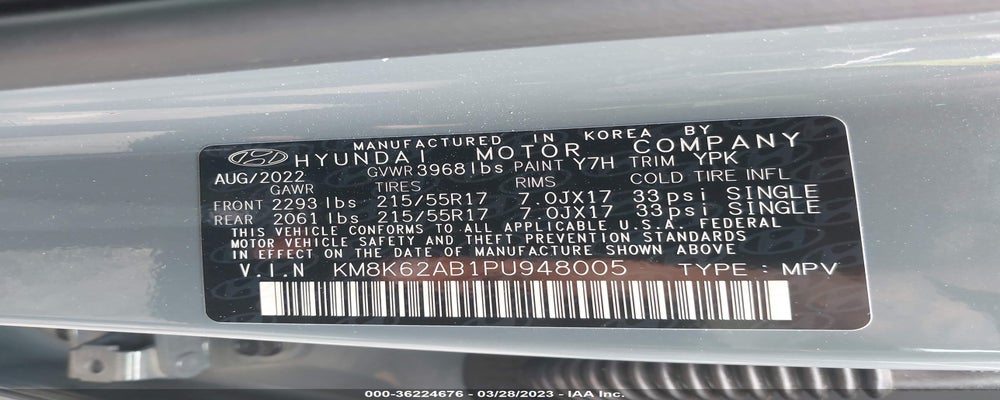 KM8K62AB1PU948005 2023 HYUNDAI KONA photo no. 9