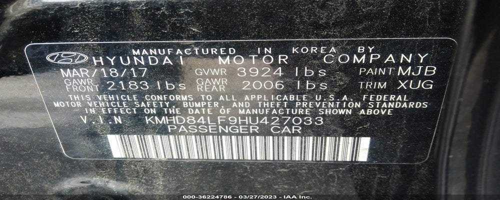 KMHD84LF9HU427033 2017 HYUNDAI ELANTRA photo no. 9
