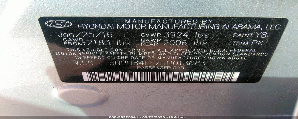 5NPD84LF7HH013683 2017 HYUNDAI ELANTRA photo no. 9