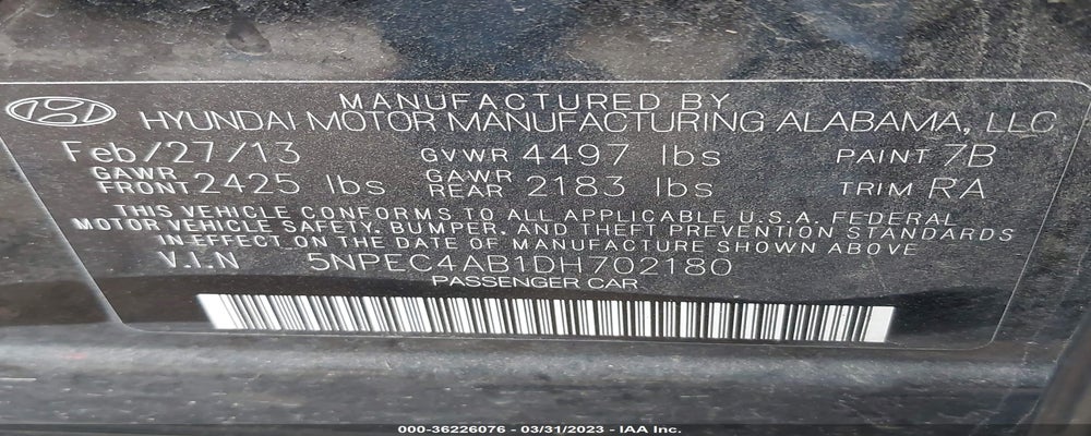 5NPEC4AB1DH702180 2013 HYUNDAI SONATA photo no. 9