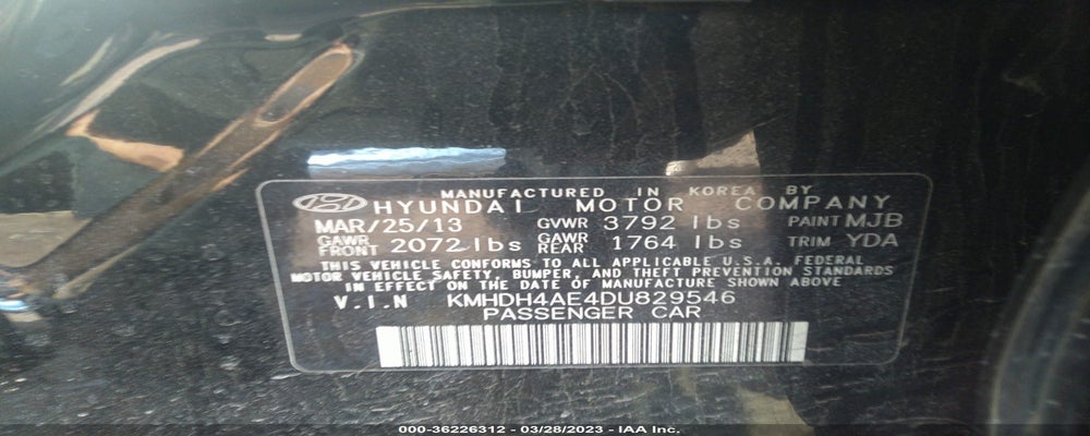 KMHDH4AE4DU829546 2013 HYUNDAI ELANTRA photo no. 9