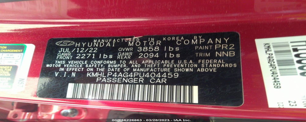 KMHLP4AG4PU404459 2023 HYUNDAI ELANTRA photo no. 9