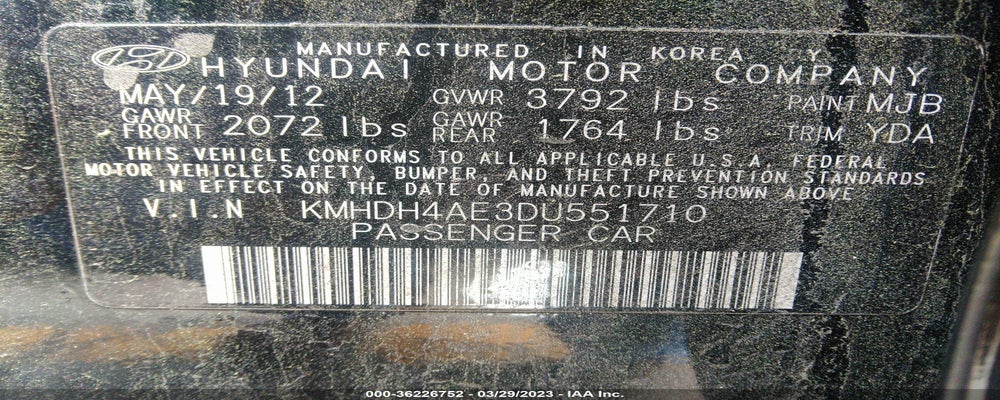 KMHDH4AE3DU551710 2013 HYUNDAI ELANTRA photo no. 9
