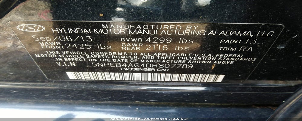 5NPEB4AC4DH807789 2013 HYUNDAI SONATA photo no. 9