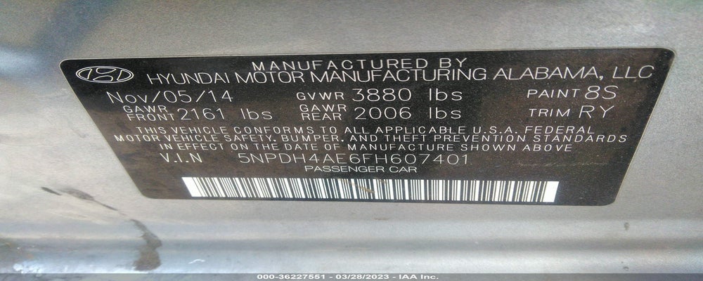 5NPDH4AE6FH607401 2015 HYUNDAI ELANTRA photo no. 9
