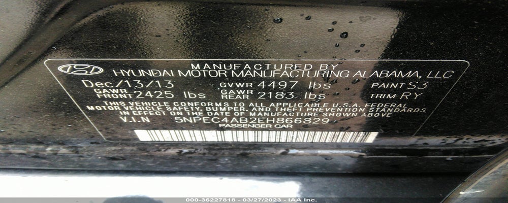 5NPEC4AB2EH866829 2014 HYUNDAI SONATA photo no. 9