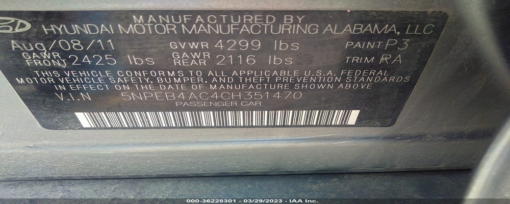 5NPEB4AC4CH351470 2012 HYUNDAI SONATA photo no. 9
