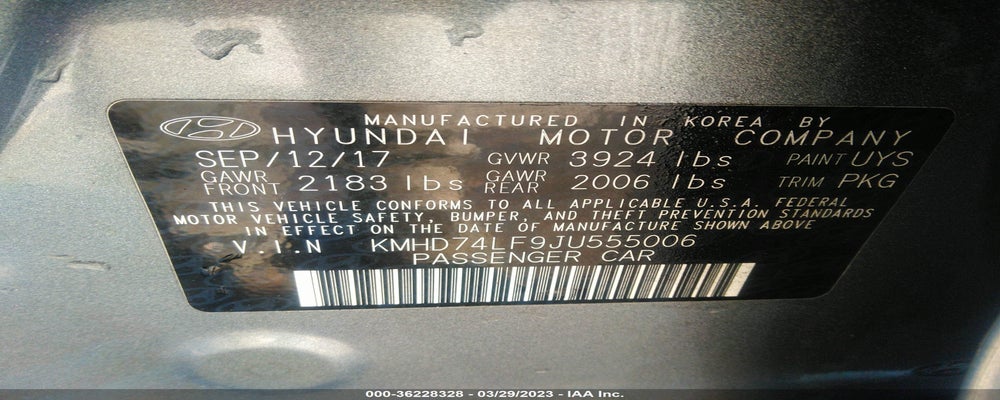 KMHD74LF9JU555006 2018 HYUNDAI ELANTRA photo no. 9