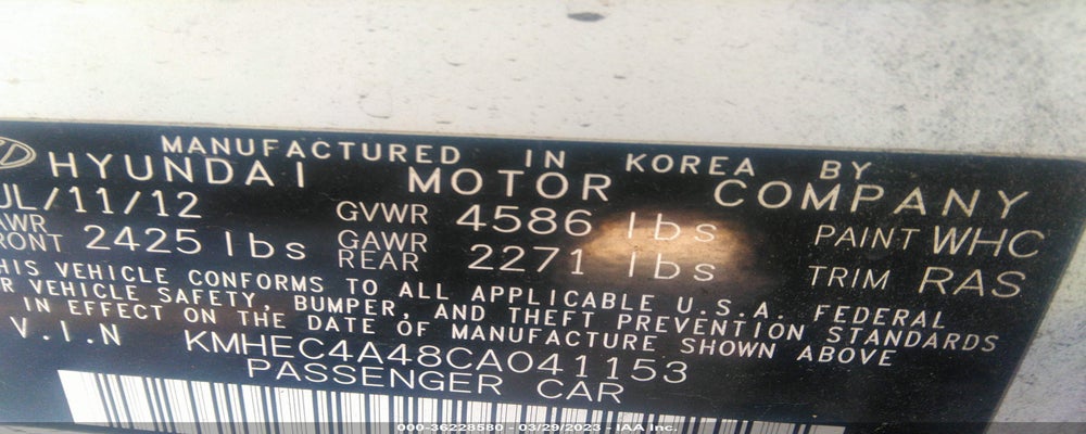 KMHEC4A48CA041153 2012 HYUNDAI SONATA photo no. 9