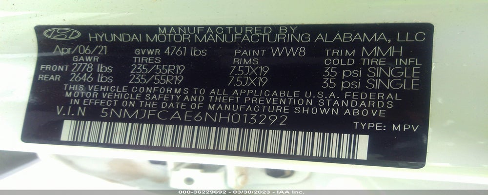 5NMJFCAE6NH013292 2022 HYUNDAI TUCSON photo no. 9