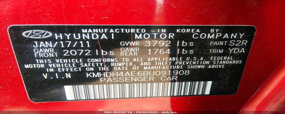 KMHDH4AE6BU091908 2011 HYUNDAI ELANTRA photo no. 9