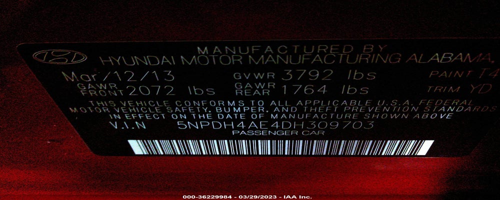 5NPDH4AE4DH309703 2013 HYUNDAI ELANTRA photo no. 9