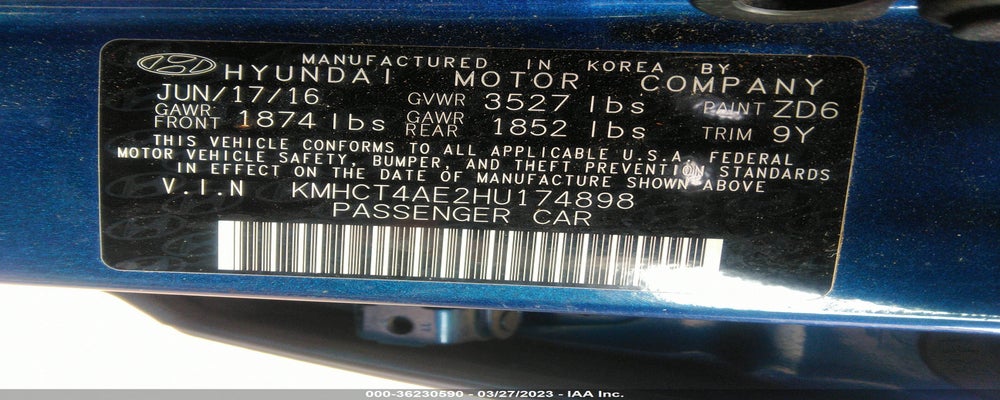 KMHCT4AE2HU174898 2017 HYUNDAI ACCENT photo no. 9