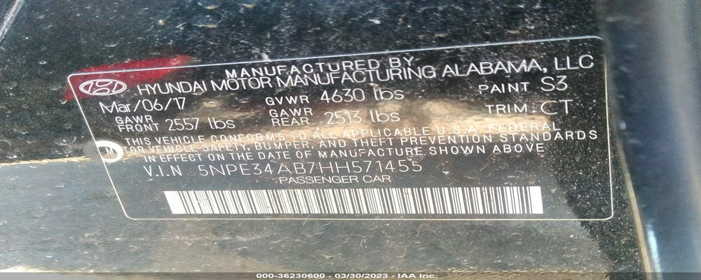 5NPE34AB7HH571455 2017 HYUNDAI SONATA photo no. 9