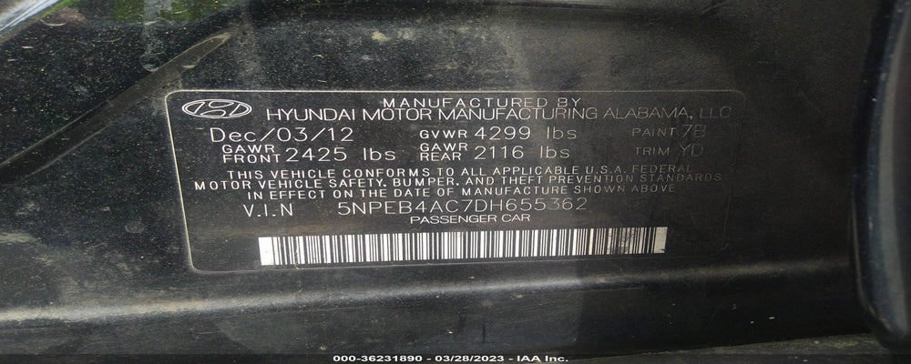 5NPEB4AC7DH655362 2013 HYUNDAI SONATA photo no. 9