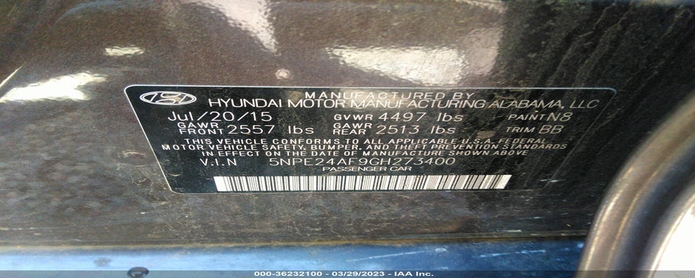 5NPE24AF9GH273400 2016 HYUNDAI SONATA photo no. 9