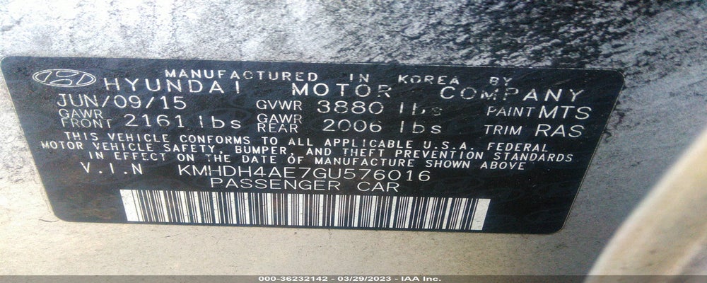KMHDH4AE7GU576016 2016 HYUNDAI ELANTRA photo no. 9