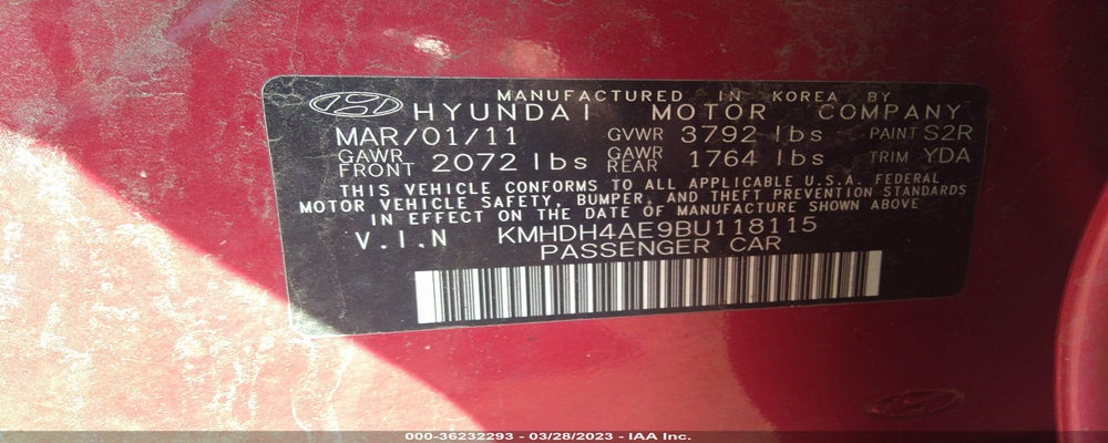 KMHDH4AE9BU118115 2011 HYUNDAI ELANTRA photo no. 9